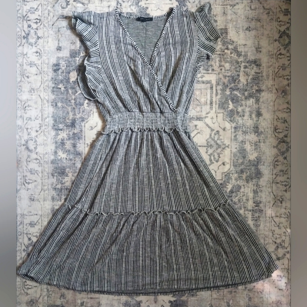 Caution to the Wind Striped Dress, Size Medium